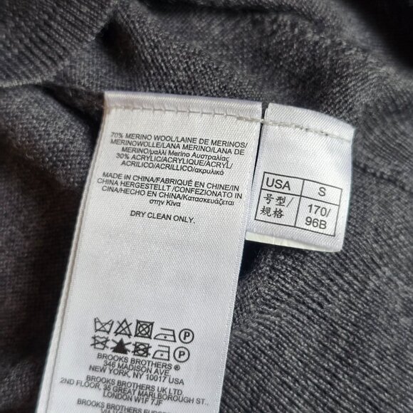 NWOT  -  BROOKS BROTHERS Merino Wool Argyle Quarter Zip Sweater sz S - Picture 8 of 13